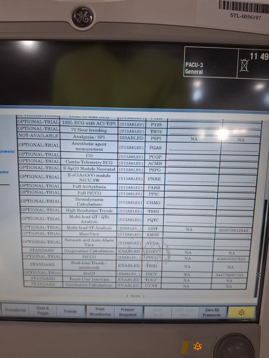 GE Healthcare Carescape B650 Post Anesthesia Care Patient Monitor