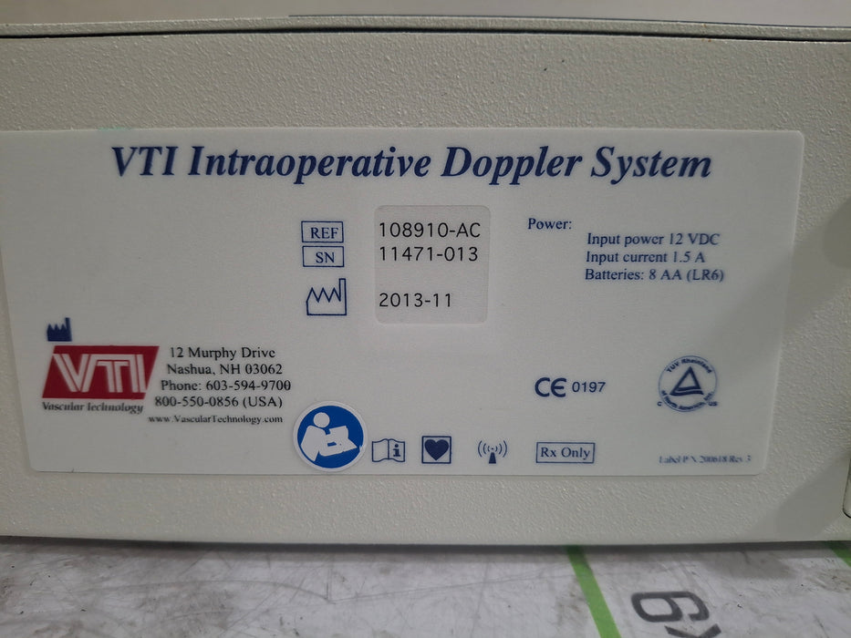 Vascular Technology Inc 108910-AC VTI Intraoperative Doppler System