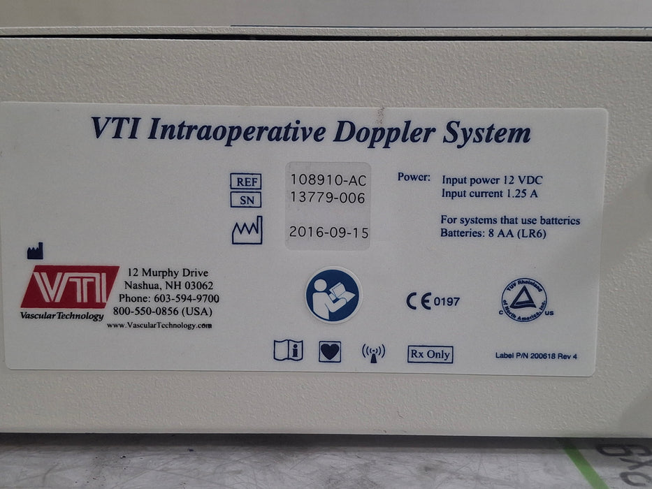 Vascular Technology Inc 108910-AC VTI Intraoperative Doppler System