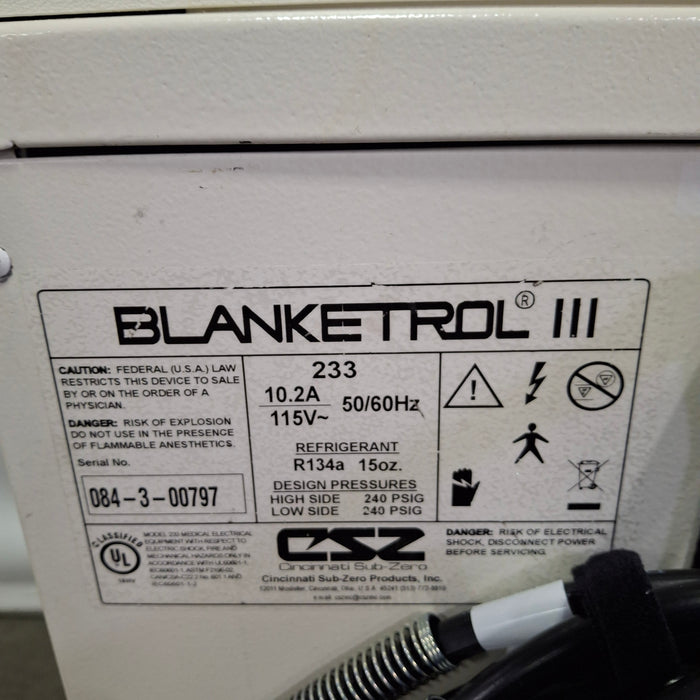 Cincinnati Sub-Zero CSZ Blanketrol III Hypothermia Unit