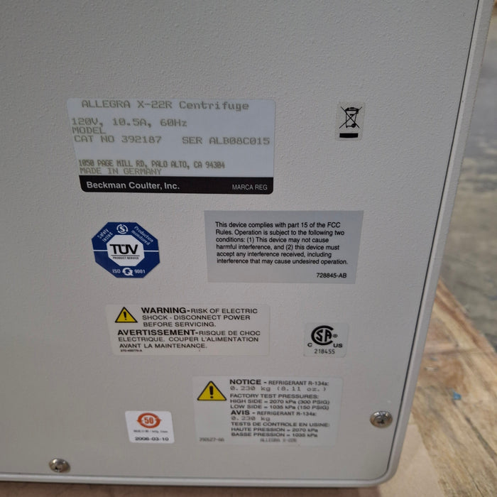 Beckman Coulter Allegra X-22R Centrifuge