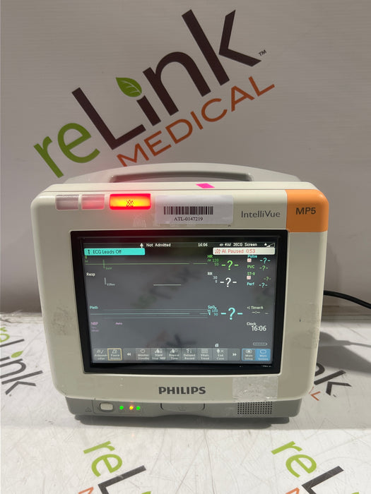 Philips Intellivue MP5 - ECG, Fast SpO2, NIBP Patient Monitor