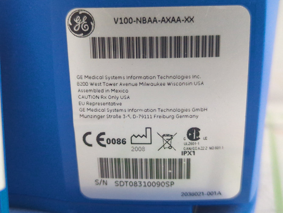 GE Healthcare Dinamap V100 - NIBP, SpO2, Temp Vital Signs Monitor