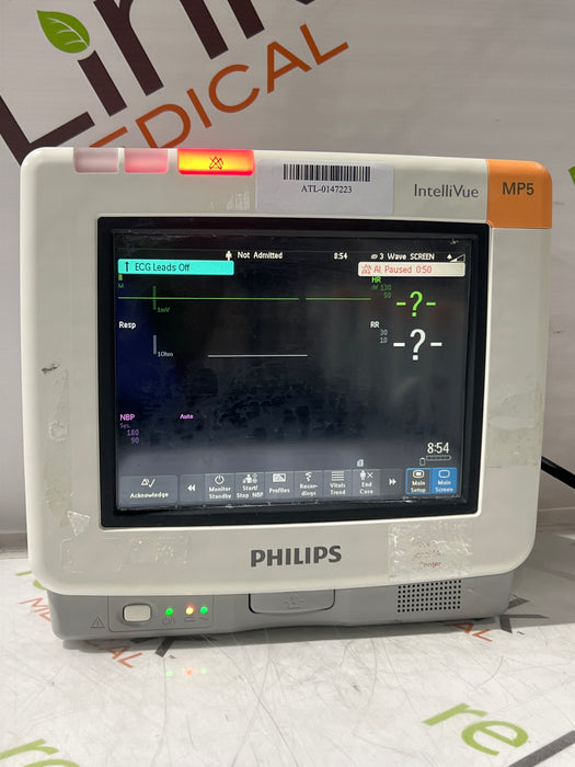 Philips Intellivue MP5 - ECG, Fast SpO2, NIBP Patient Monitor