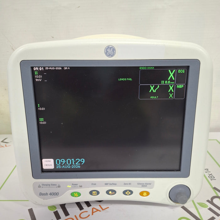GE Healthcare Dash 4000 - GE/Nellcor SpO2 Patient Monitor