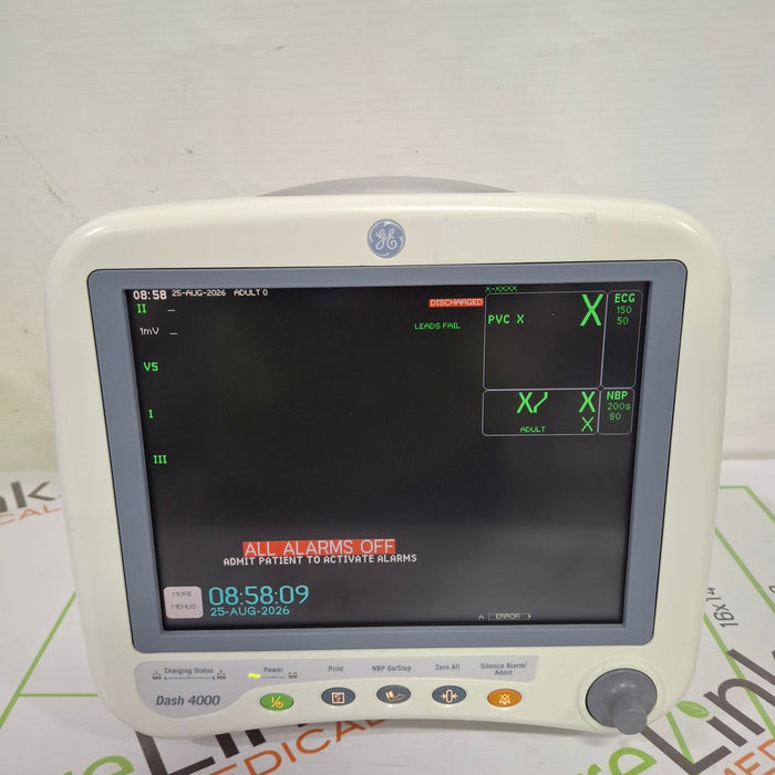 GE Healthcare Dash 4000 - GE/Nellcor SpO2 Patient Monitor