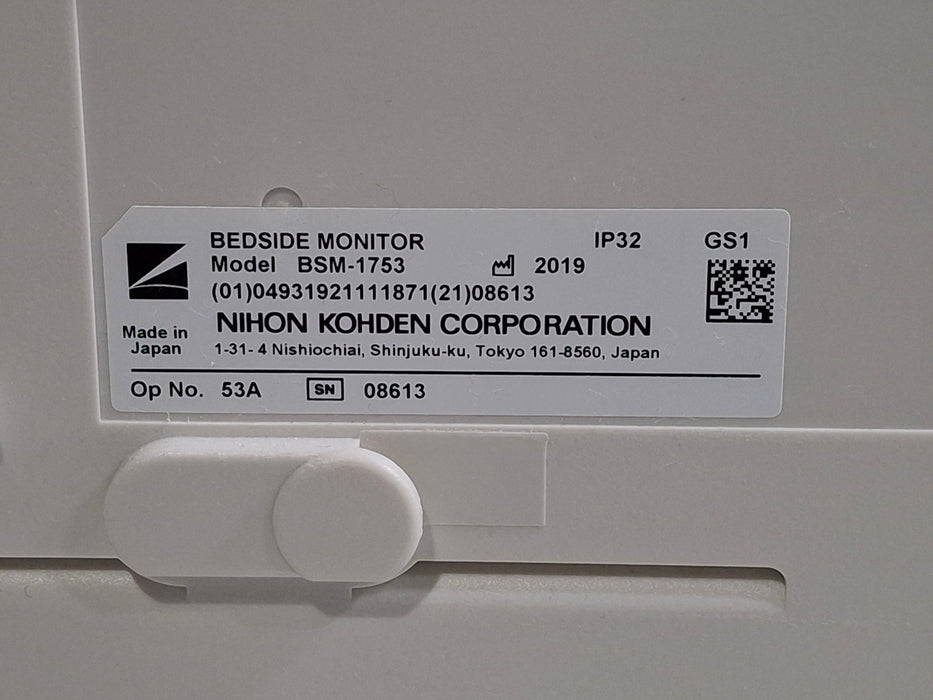 Nihon Kohden BSM-1753 Life Scope PT Transport Patient Monitor