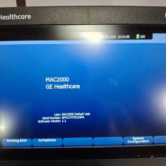 GE Healthcare MAC 2000 ECG w/Multilink Cable Module