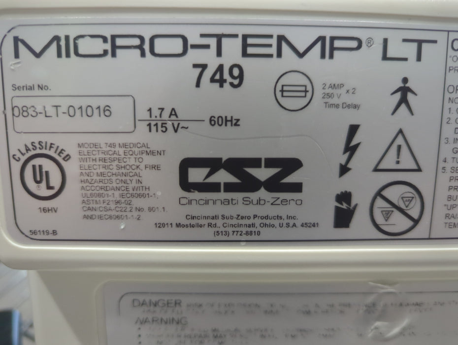 Cincinnati Sub-Zero CSZ Micro-Temp LT Hypothermia Unit
