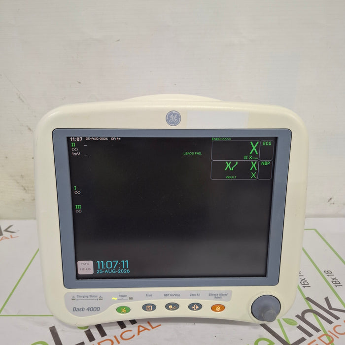 GE Healthcare Dash 4000 - GE/Nellcor SpO2 Patient Monitor