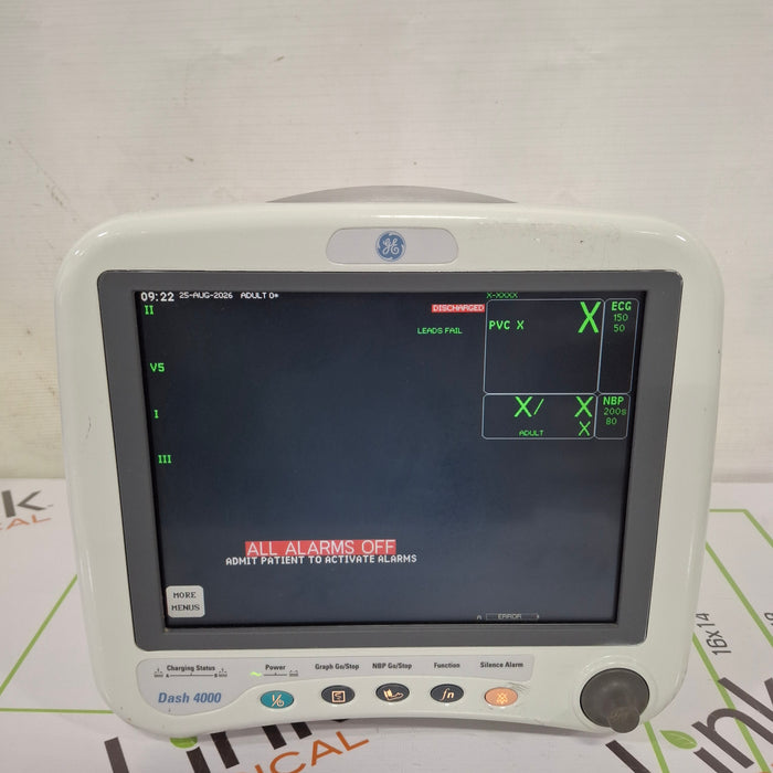 GE Healthcare Dash 4000 - Masimo SpO2 Patient Monitor