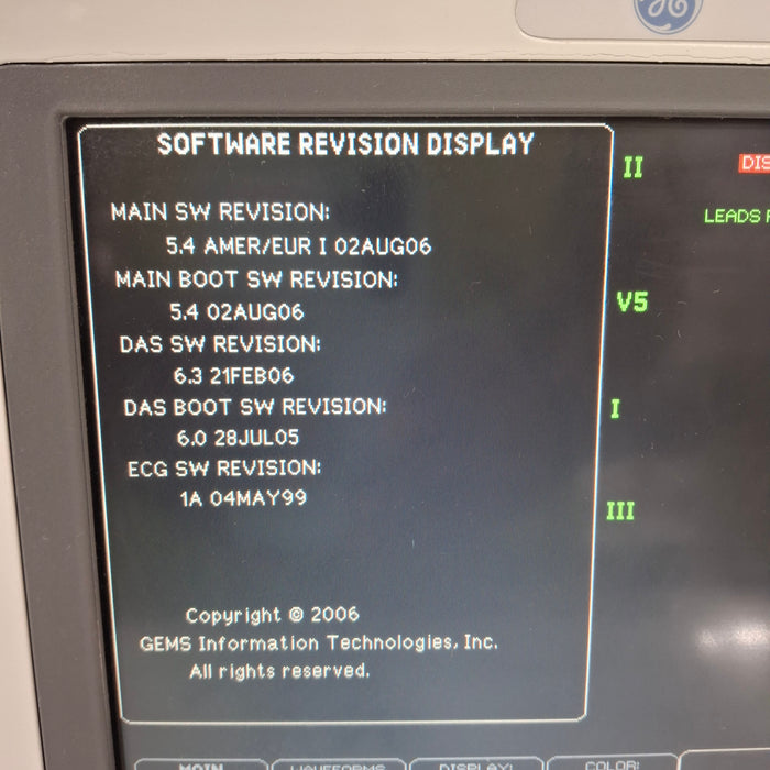 GE Healthcare Dash 4000 - Masimo SpO2 Patient Monitor
