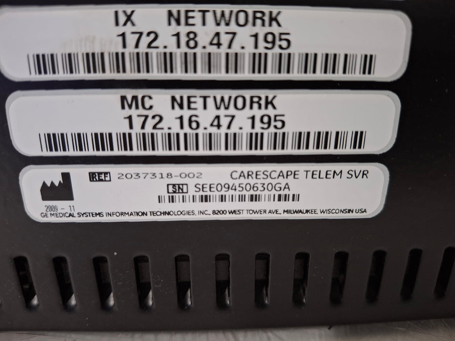 GE Healthcare MP100R Telemetry Server