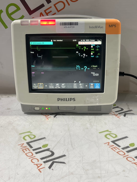 Philips Intellivue MP5 - ECG, Fast SpO2, NIBP Patient Monitor