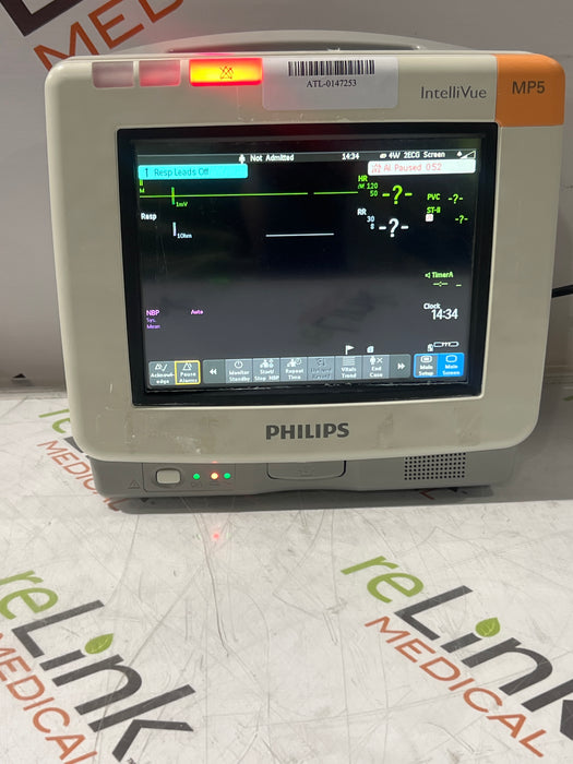 Philips Intellivue MP5 - ECG, SpO2, NBP, CO2 Patient Monitor