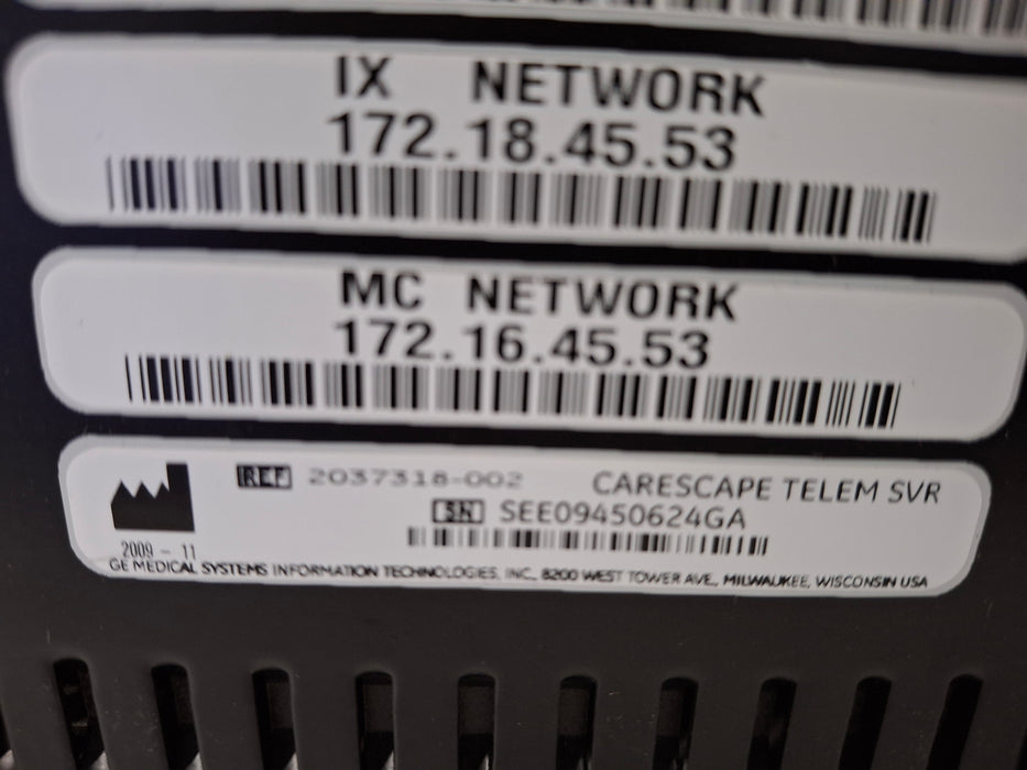 GE Healthcare MP100R Telemetry Server
