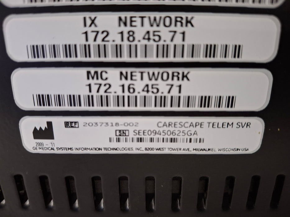 GE Healthcare MP100R Telemetry Server