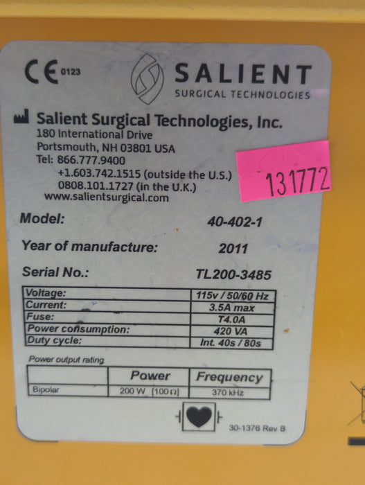 Salient Aquamantys System 40-402-1 Electrosurgical Unit