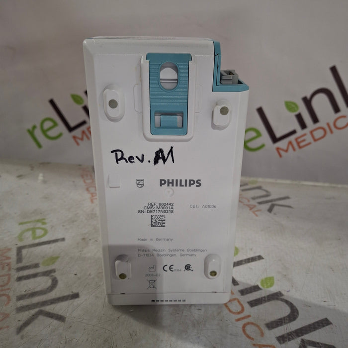 Philips M3001A-A01C06 Fast SpO2, NIBP, ECG, Temp, IBP MMS Module