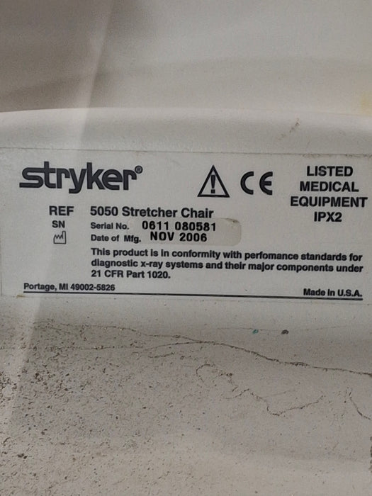 Stryker 5050 Stretcher Chair Gurney Patient Transport