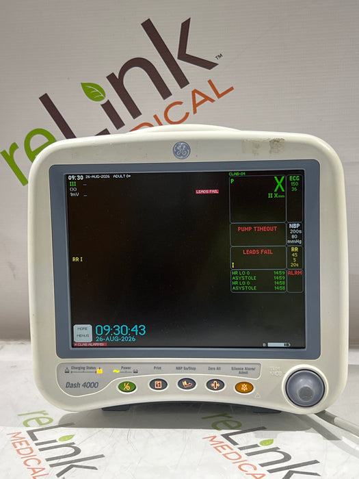 GE Healthcare Dash 4000 - Masimo SpO2 Patient Monitor