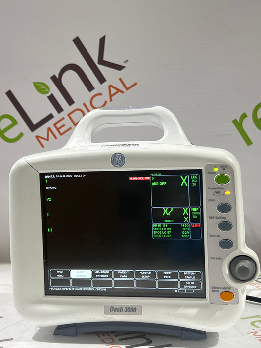 GE Healthcare Dash 3000 - GE/Nellcor SpO2 Patient Monitor