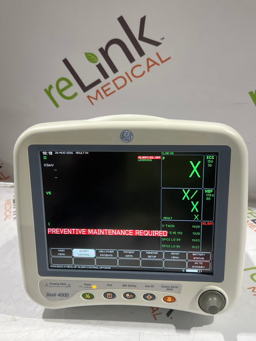 GE Healthcare Dash 4000 - Masimo SpO2 Patient Monitor