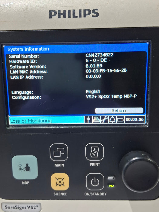Philips SureSigns VS2+ Vital Signs Monitor