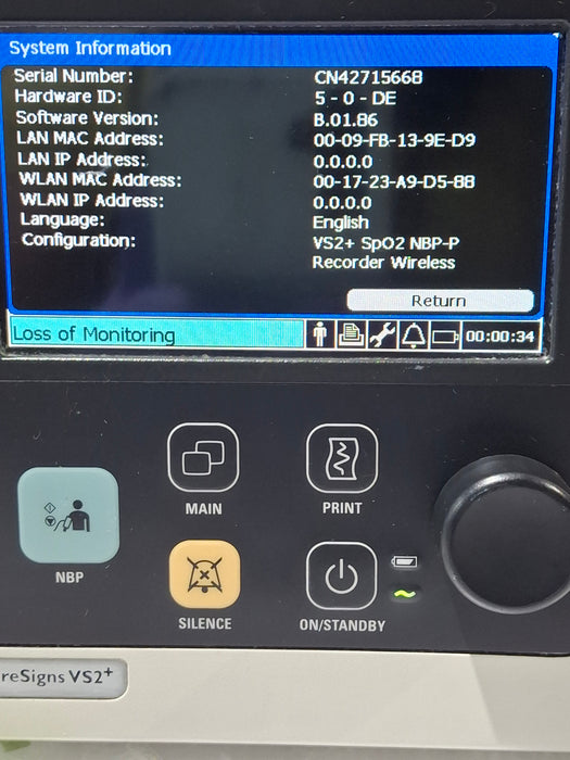 Philips SureSigns VS2+ Vital Signs Monitor