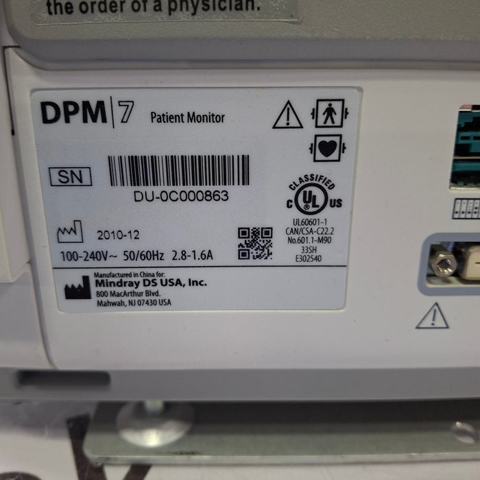 Mindray DPM7 Patient Monitor