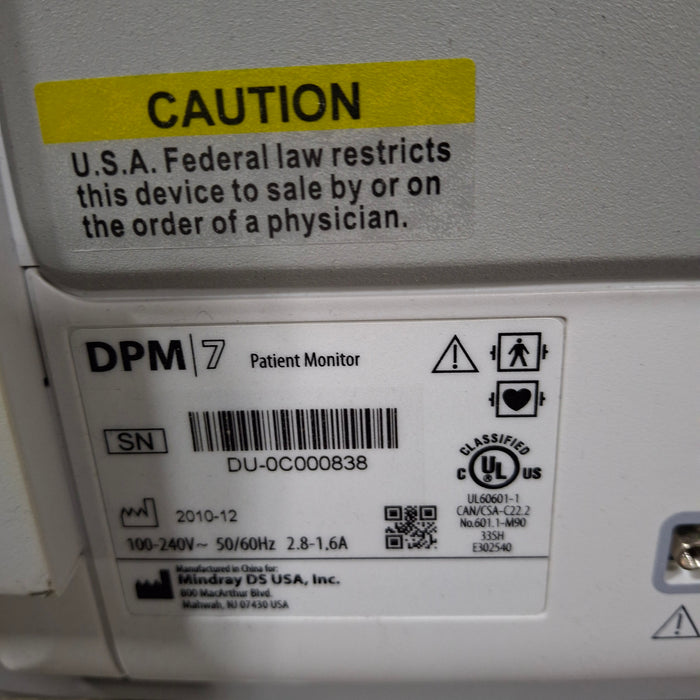 Mindray DPM7 Patient Monitor