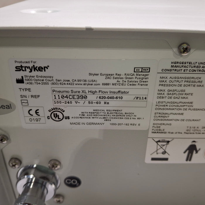 Stryker 620-040-610 Pneumo Sure XL High Flow Insufflator