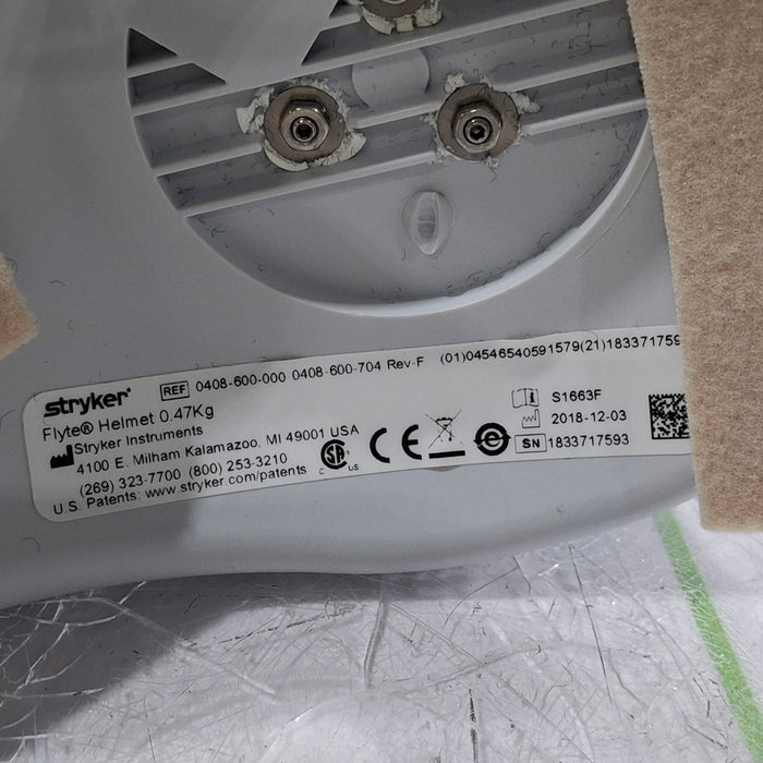 Stryker 0408-600 Flyte Helmet 0.47Kg & 0408-800-300 Power Cord