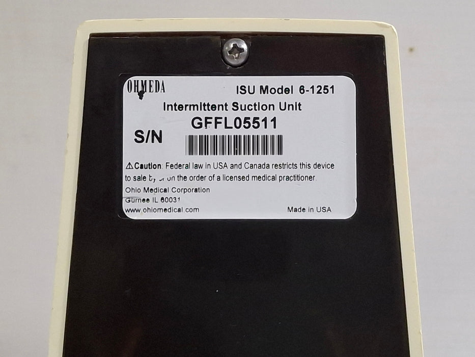 Ohmeda Medical ISU Model 6-1251 Intermittent Suction Unit