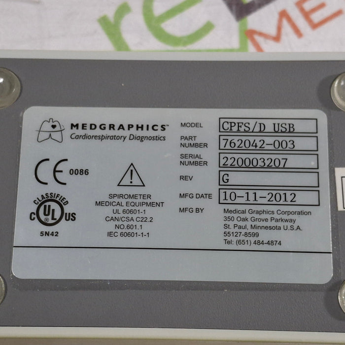 Medical Graphics CPFS/D USB Cardiorespiratory Diagnostics
