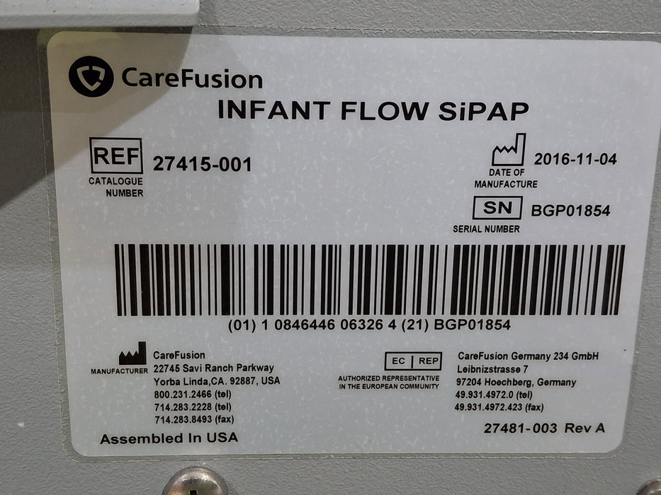 CareFusion Infant Flow SIPAP Ventilation System