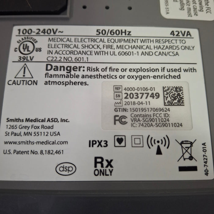 Smiths Medical Medfusion 4000 Syringe Infusion Pump