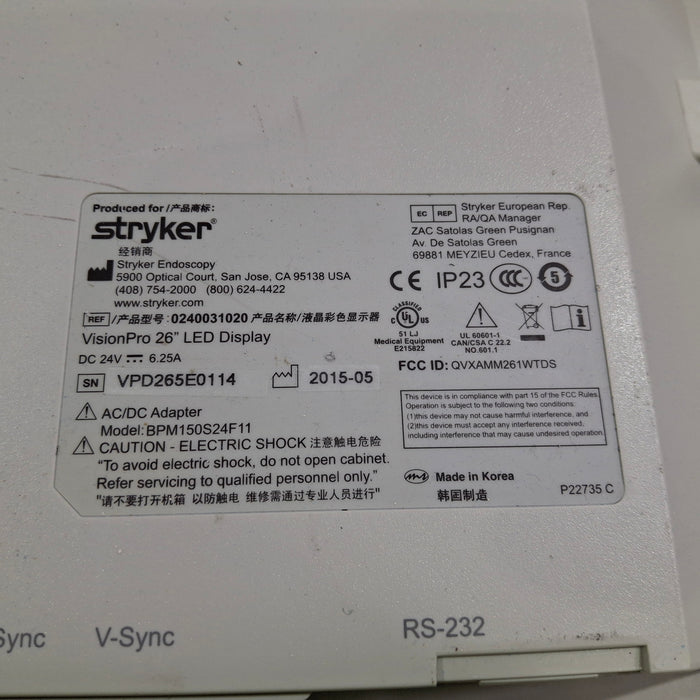 Stryker VisionPro 26" LED Display Monitor