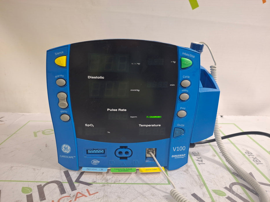 GE Healthcare Dinamap V100 - NIBP, SpO2, Temp Vital Signs Monitor