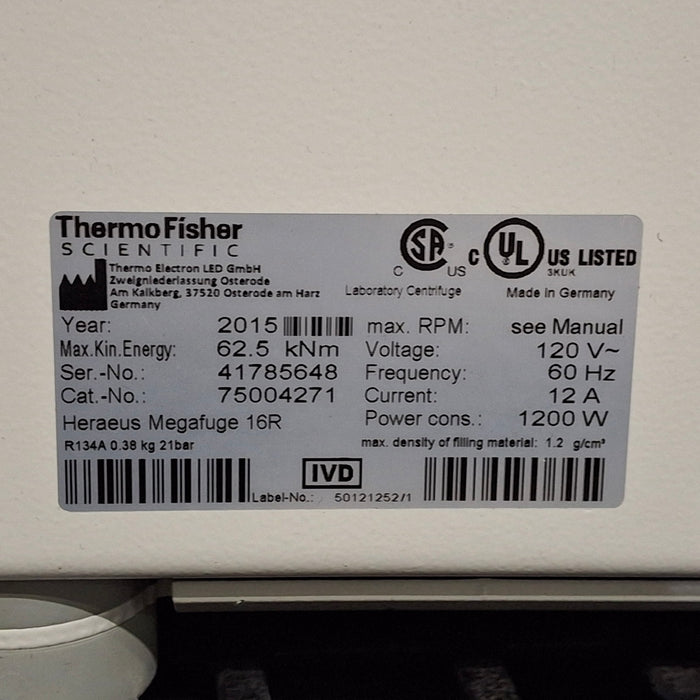Thermo Scientific Megafuge 16R Refrigerated Benchtop Centrifuge
