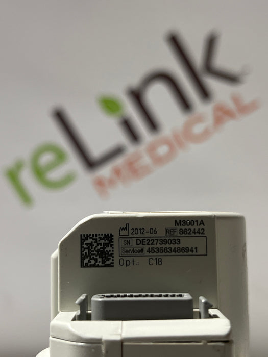Philips M3001A-C18 Fast SpO2, NIBP, 12 lead ECG, Temp, IBP MMS Module