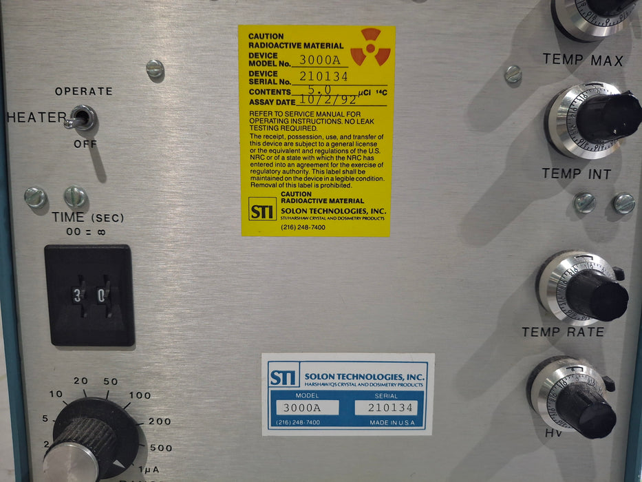 Harshaw Nuclear Systems Model 3000A TLD System