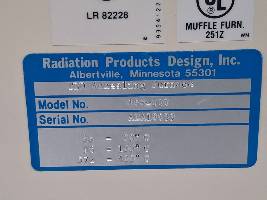 Radiation Products Design 168-000 TLD Annealing Furnace