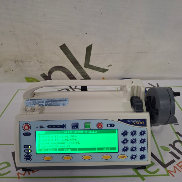 Smiths Medical Medfusion 3500 Version 6 Syringe Infusion Pump