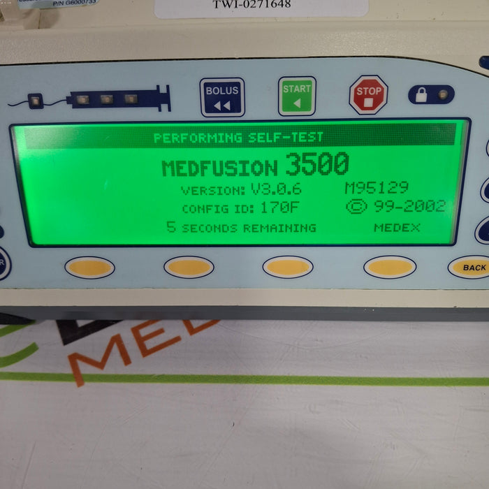 Smiths Medical Medfusion 3500 Version 3 Syringe Infusion Pump