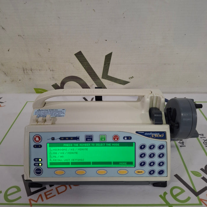 Smiths Medical Medfusion 3500 Version 3 Syringe Infusion Pump