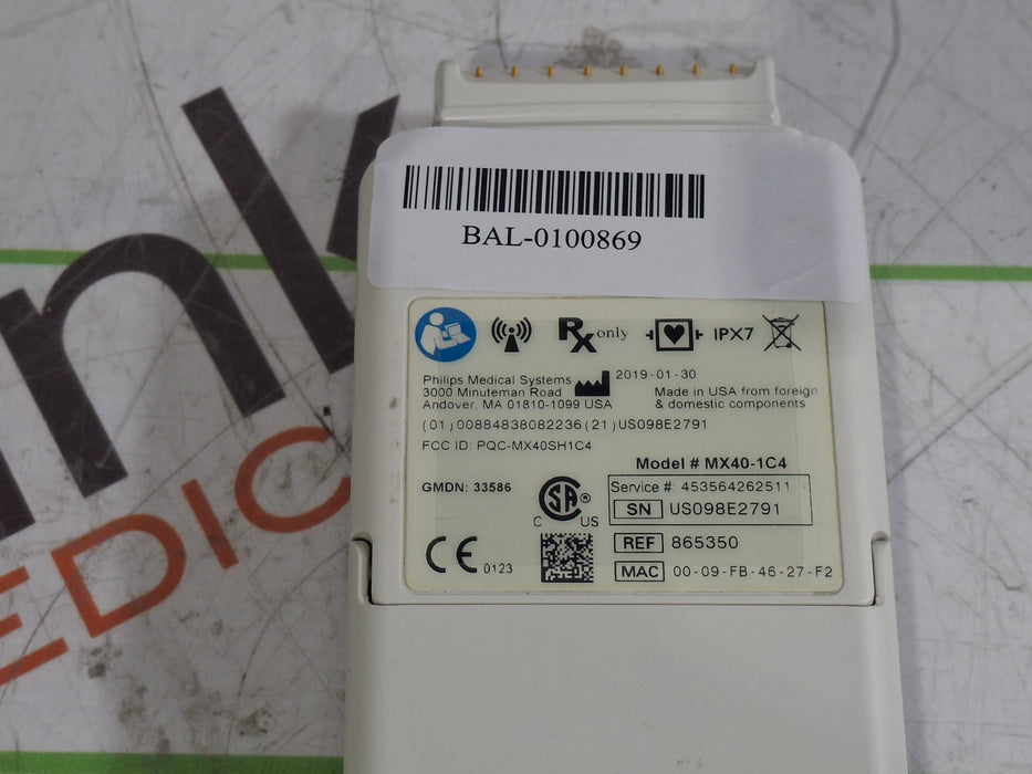 Philips MX40 1.4 ECG/SPO2 865350 Telemetry Transmitter