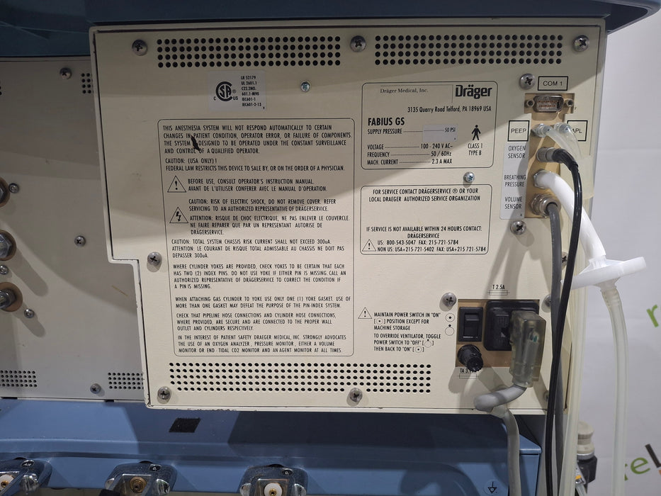 Draeger Medical Fabius GS Anesthesia Machine
