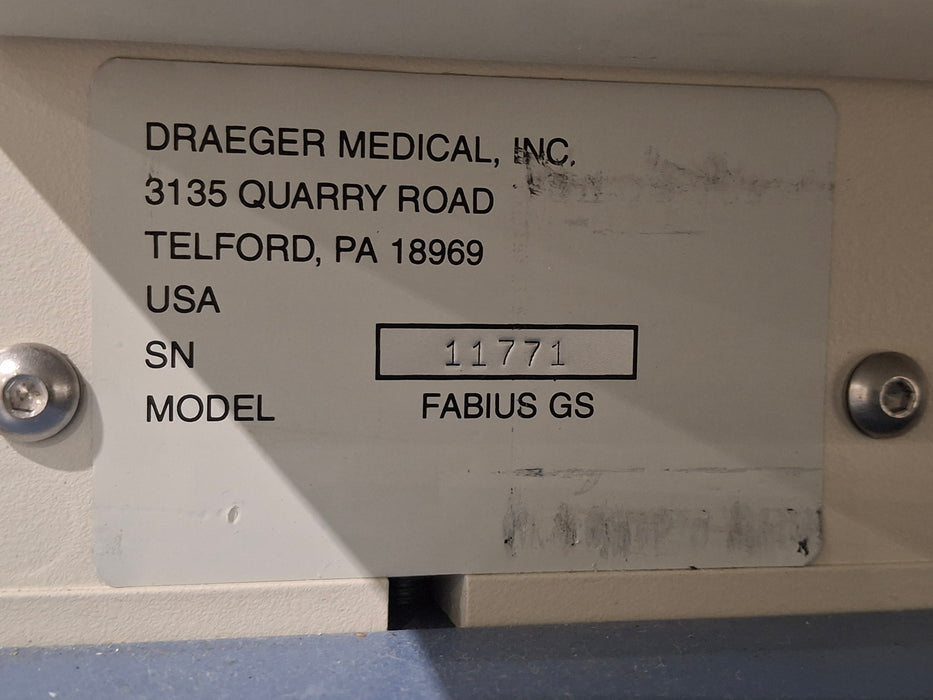 Draeger Medical Fabius GS Anesthesia Machine