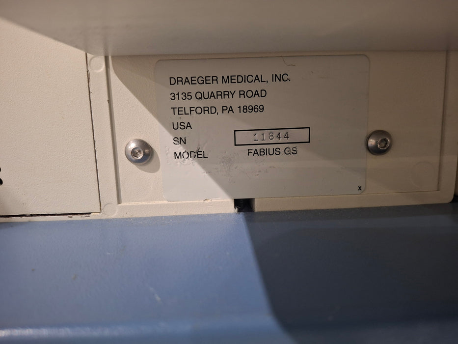 Draeger Medical Fabius GS Anesthesia Machine